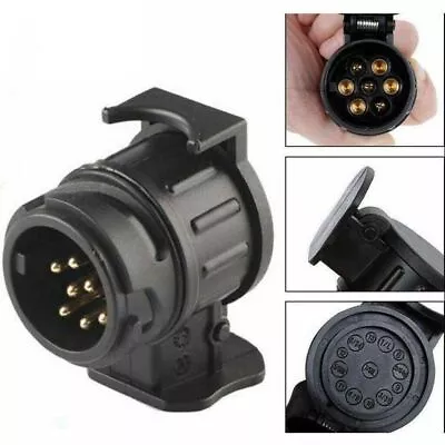 13 To 7 Pin Trailer Truck Electric Towing Converter Tow Bar Plug Adaptor Socket • £5.98