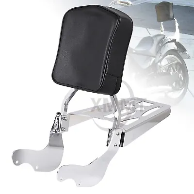 Steel Sissy Bar Backrest Pad Luggage Rack For 03-up Victory Kingpin 8 Ball SMB • $143.98