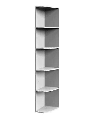 Qmax Easyroom Open Faced Tall Corner Shelving Units White Or Oak • £69.99