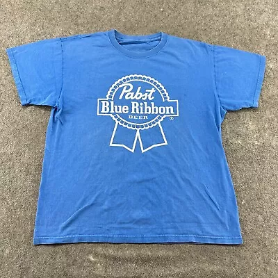 Pabst Beer Shirt Mens XL Blue Ribbon Graphic Cotton Drinking Party Retro College • $4.95