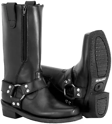 Nos River Road 098432 Zipper Harness Boots Black Size Womens 7.5 • $45