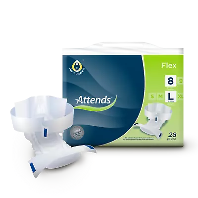 £21.50 • Buy Attends Flex 8 Adult Incontinence Belted Brief Size Large 1 X Pack Of 28