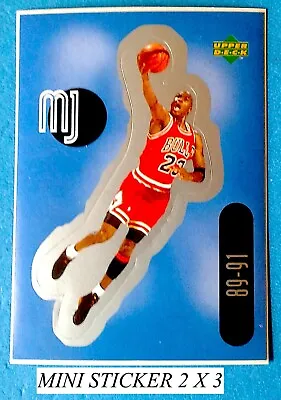 1998 U. D. International Michael Jordan Mini Sticker Mj Su07 2x3 Red Back Mint • $23.23