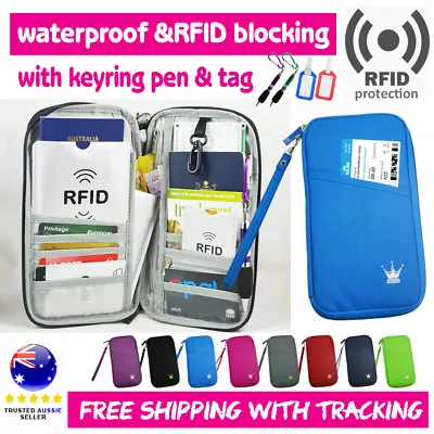 $13.68 • Buy Travel Wallet Ticket Holder With RFID Blocking Cover For Passport Credit Card M1