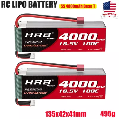 2x HRB 5S 4000mAh Dean 18.5V 100C Lipo Battery For Car Boat Drone Helicopter FPV • $95.99