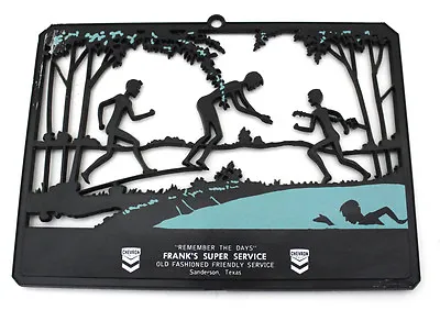 Chevron Service Station Vintage Plastic Silhouette Cutout Swimming Texas • $95.98