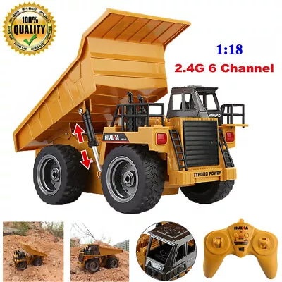 HUINA RC Metal Dump Truck Six Channel 2.4G  Remote Control 1/18 Alloy Toy Kid • $55.99