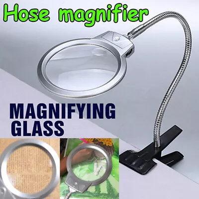 Magnifier LED Lamp Magnifying Glass Desk Table Light Reading Lamp Clamp Clip USA • $14.73