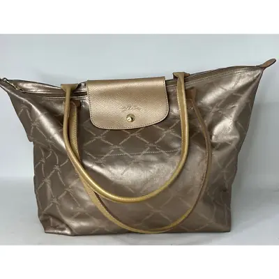 Longchamp Logo Gold Tote • $59.99