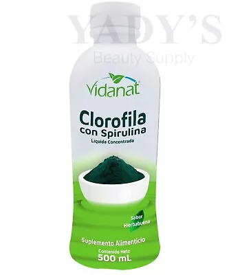 Liquid Chlorophyll With Spirulina Mint Peppermint Vidanat 500 Ml. Exp 05/2024 • $24.99