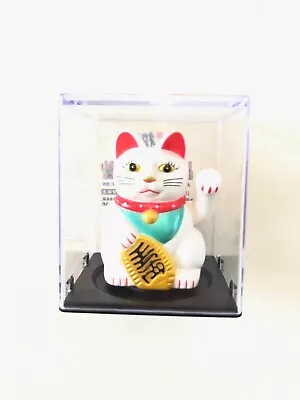 Solar Power Maneki Neko Lucky Money White Cat Waving  Arm Hand • $6.99