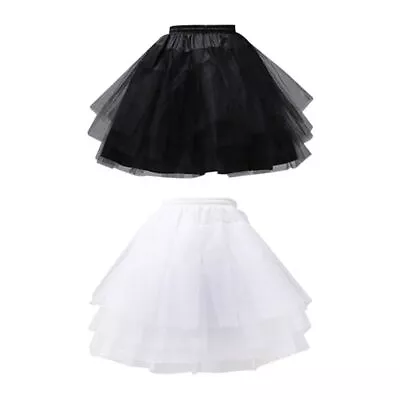 Women Girls Solid Color Ballet Tulle Short Crinoline Petticoat Multi Layered Bal • £8.48