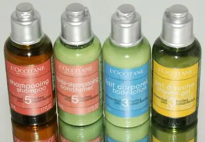 L'Occitane 4 Pc ~ Body Lotion Shampoo Conditioner Gel 1.7 Oz Travel Size *NEW! • $14.99