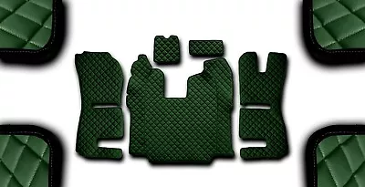 Dark Green Eco Leather Floor Mats For Rhd Scania R 2013-2016 Recaro Susp. Seat • $196.72