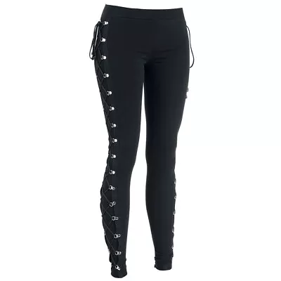 Fashion Up Leggings Skinny Pencil Pants Casual Trousers Women Gothic Side Lace • £17.99