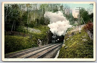 Postcard State Line Tunnel Berkshire Hills Mass Steam Train 1908 N131 • $5.23