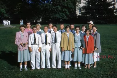 #Z112- Vintage 35mm Slide Photo- Colorful Clothes-People - Red Kodachrome 1954 • $7.50