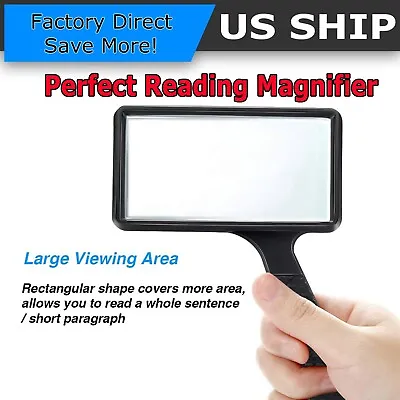 Handheld Rectangular 3X Magnifier Magnifying Glass Loupe For Reading Jewelry US • $6.25