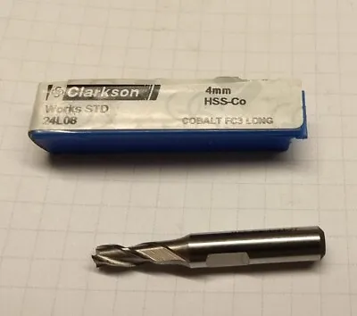 Clarkson 4 Mm FC3 Premium End Milling Cutter Long 3Flute HSS-Co Cobalt Slot • £8.50