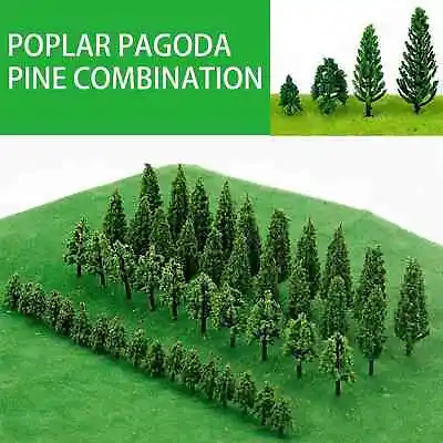 50x Miniature Trees Train Model Railroad Wargame Scenery Landscape Scale Green3D • $7.59