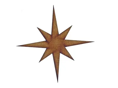 8 Pointed Star MDF Laser Cut Craft Blanks In Various Sizes • £1