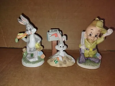 Vintage Warner Brothers Ceramic Figures Lot Bugs Bunny And Elmer Fudd • $55
