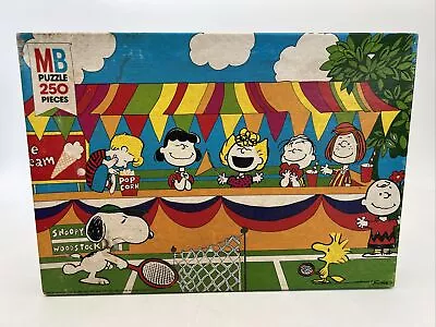 Vintage Sealed Peanuts Puzzle 250 Pieces Snoopy Tennis 4383-6 Milton Bradley ‘66 • $39.99