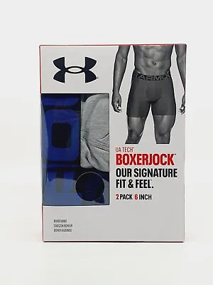 Under Armour UA Tech Mens Boys Boxerjock 2 Pack 6  Boxer Brief Shorts XS • £19.99