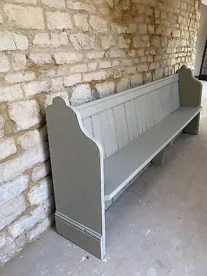 £195 • Buy Antique Church Pew Old Bench Garden Conservatory Hall Way Monks Chair Yew Pine B