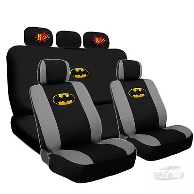 For Hyundai Batman Deluxe Seat Covers And Classic BAM Logo Headrest Covers  • $52.73