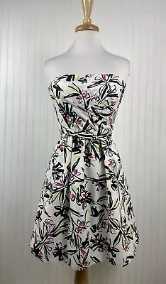 Milly Women's Multicolor Painted Floral Cross Wrap Strapless Dress Sz 12 • $39.99