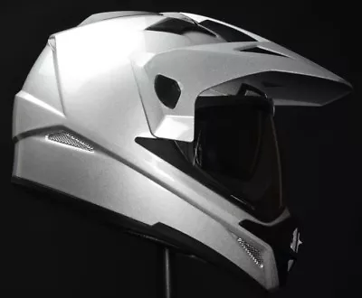 Vega Crosstour Dual Sport Silver Helmet W/ Drop Down Visor Adult XS • $34.99