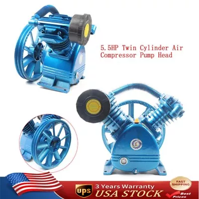 5HP V Style 2-Cylinder Air Compressor Pump Motor Head Double Stage 175PSI USA • $225