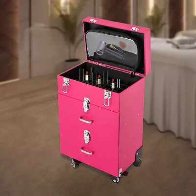 Makeup Storage Organizer Rolling Makeup Train Case Cosmetic Trolley Luggage Box • $81.70