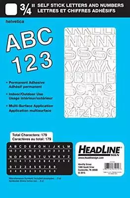 Headline Sign 31912 Stick-On Vinyl Letters And Numbers White 3/4-Inch • $9.89