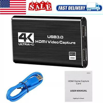 4K Audio Video Capture Card HDMI Video Capture Device Full HD Recording USB 3.0 • $17.69