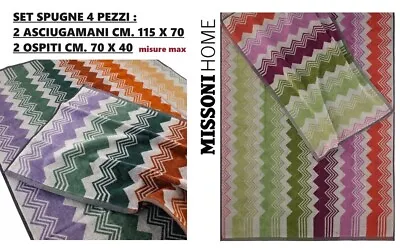 Missoni Set Sponges 4 Pieces 2 Sheeting Cms. 115 X 70 +2 70 X 40 Measures Max • $171.61