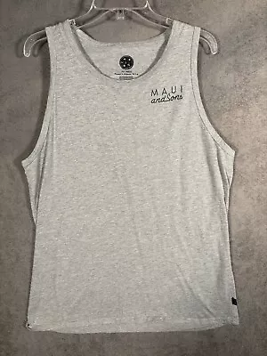 Maui And Sons Tank Top Shirt Mens 2XL Gray Logo Cotton Blend Surf Beach Bum • $18.88