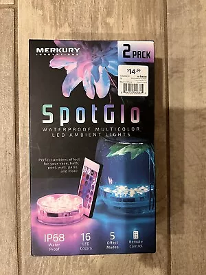 Spot Glo Merkury Innovations Multicolor Ambient Lighting LED 2-pack NEW • $10