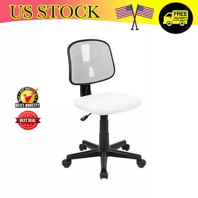 Modern Mid-Back White Mesh Swivel Task Office Chair W/ Pivot Back Pneumatic Seat • $56.70