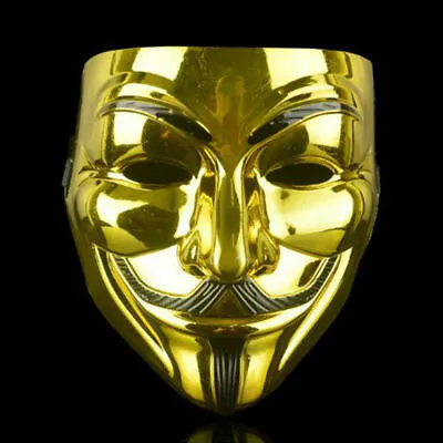 2 Pack Gold V For Vendetta Hacker Mask Project Zorgo Costume Cosplay Party Props • $7.99