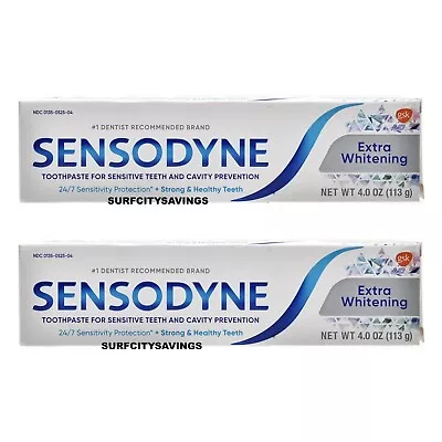 $14.95 • Buy 2 Pack Sensodyne Extra Whitening Sensitive Toothpaste, 4 OZ Exp 10/23 Fast Ship