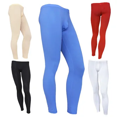 $4.59 • Buy Men Thin Ice Silk Compression Baselayer Thermal Long Johns Bulge Pouch Underwear