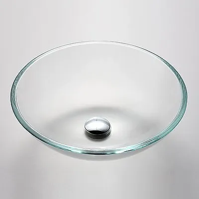 £99.99 • Buy PREMIUM SMALL CRYSTAL CLEAR GLASS BASIN SINK WASH BOWL BATHROOM CLOAKROOM 310mm