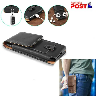 Leather Cell Phone Holster Belt Clip Loop Pouch  Wallet Case Cover Card Holder • $16.90