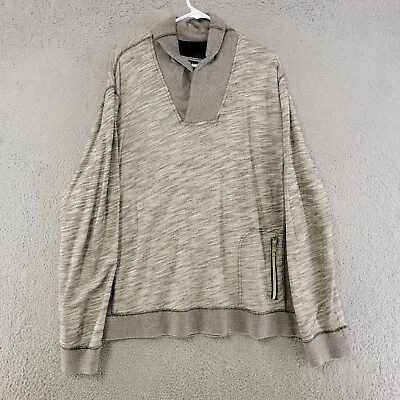 Marc Ecko Sweater Men XL Extra Large Gray Pullover Sweatshirt Shawl Neck Casual • $11.98