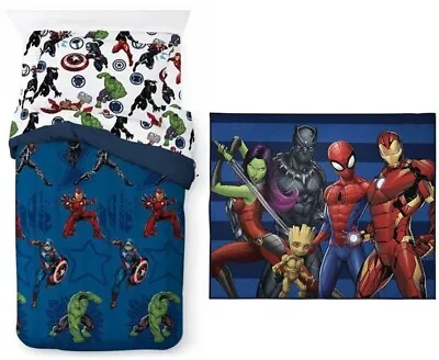 Marvel Avengers  Jump Start  Kids Twin Bed Set & Rug - W7513606834 AB086M3Y3BK5 • $120.95
