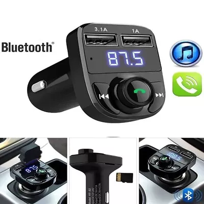 Wireless Bluetooth Car Kit FM Transmitter Dual USB Charger MP3 Player Handsfree • £6.99
