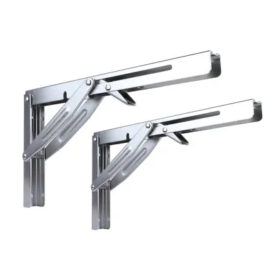 2Pcs Stainless Steel 12  Folding Bench Table Wall Shelf Bracket Boat Yacht RV • $26.12