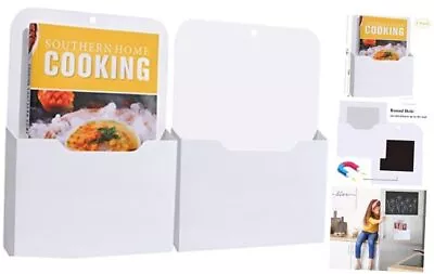 2 Pack Magnetic File Holder Magnetic Paper Holder For L*2 Pack- White • $29